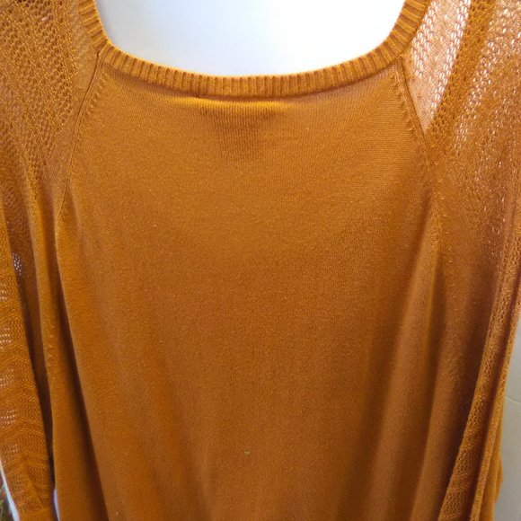 Attention Pointelle Women's Long Sleeve Sweater Color Orange Size XL NWT - Picture 6 of 6